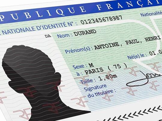 Fac-similé de carte nationale d'identité